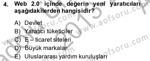 Sosyal Medya Dersi 2013 - 2014 Yılı (Vize) Ara Sınav Soruları 4. Soru