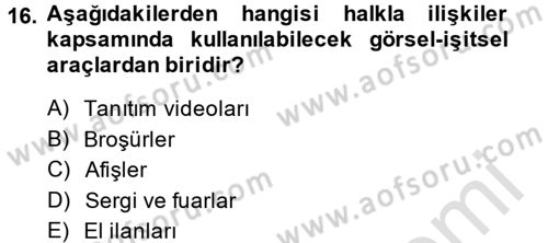 Sosyal Medya Dersi 2013 - 2014 Yılı Tek Ders Sınav Soruları 16. Soru