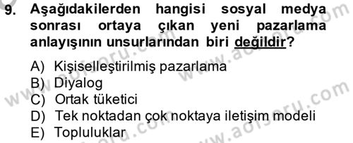 Sosyal Medya Dersi 2014 - 2015 Yılı (Vize) Ara Sınav Soruları 9. Soru