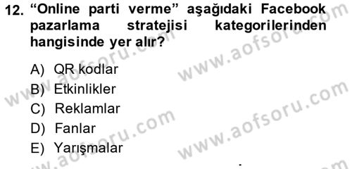 Sosyal Medya Dersi 2014 - 2015 Yılı (Final) Dönem Sonu Sınav Soruları 12. Soru