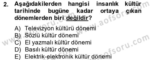 Sosyal Medya Dersi 2014 - 2015 Yılı (Final) Dönem Sonu Sınav Soruları 2. Soru