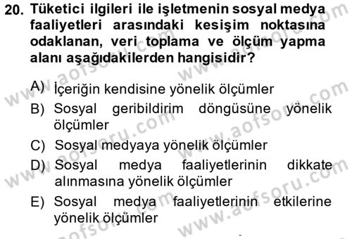 Sosyal Medya Dersi 2014 - 2015 Yılı (Final) Dönem Sonu Sınav Soruları 20. Soru