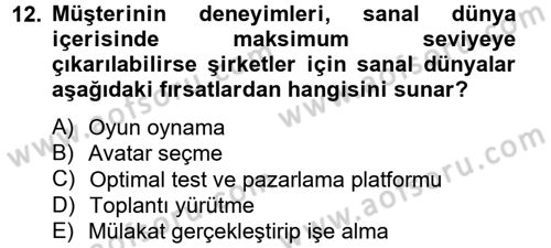 Sosyal Medya Dersi 2014 - 2015 Yılı Tek Ders Sınav Soruları 12. Soru