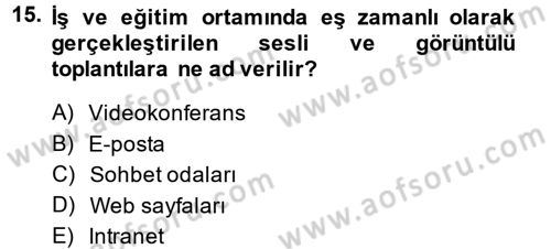 Sosyal Medya Dersi 2014 - 2015 Yılı Tek Ders Sınav Soruları 15. Soru