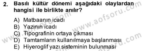 Sosyal Medya Dersi 2014 - 2015 Yılı Tek Ders Sınav Soruları 2. Soru