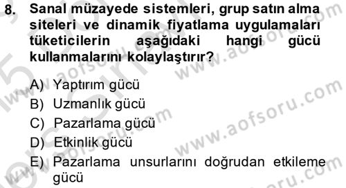 Sosyal Medya Dersi 2014 - 2015 Yılı Tek Ders Sınav Soruları 8. Soru
