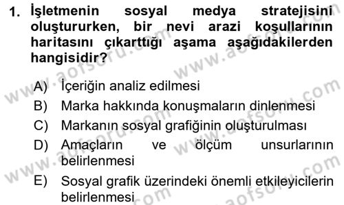 Sosyal Medya Dersi 2015 - 2016 Yılı (Vize) Ara Sınav Soruları 1. Soru