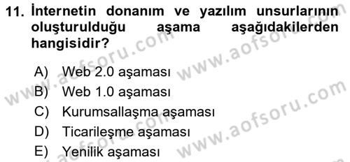 Sosyal Medya Dersi 2015 - 2016 Yılı (Vize) Ara Sınav Soruları 11. Soru