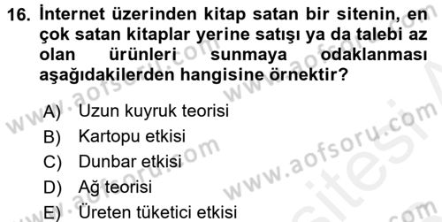 Sosyal Medya Dersi 2015 - 2016 Yılı (Vize) Ara Sınav Soruları 16. Soru