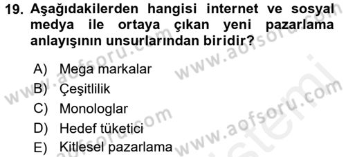 Sosyal Medya Dersi 2015 - 2016 Yılı (Vize) Ara Sınav Soruları 19. Soru