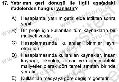 Sosyal Medya Dersi 2015 - 2016 Yılı (Final) Dönem Sonu Sınav Soruları 17. Soru