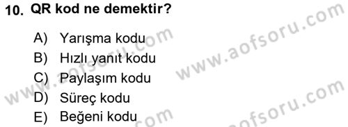 Sosyal Medya Dersi 2015 - 2016 Yılı Tek Ders Sınav Soruları 10. Soru