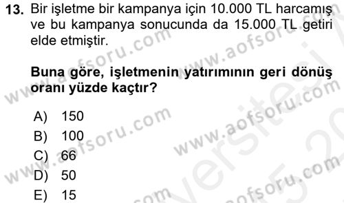 Sosyal Medya Dersi 2015 - 2016 Yılı Tek Ders Sınav Soruları 13. Soru
