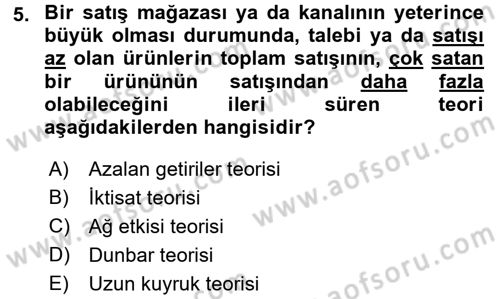 Sosyal Medya Dersi 2015 - 2016 Yılı Tek Ders Sınav Soruları 5. Soru