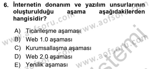Sosyal Medya Dersi 2016 - 2017 Yılı 3 Ders Sınav Soruları 6. Soru