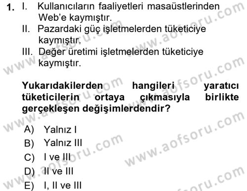 Sosyal Medya Dersi 2016 - 2017 Yılı (Vize) Ara Sınav Soruları 1. Soru