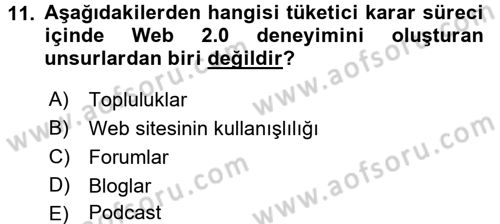 Sosyal Medya Dersi 2016 - 2017 Yılı (Vize) Ara Sınav Soruları 11. Soru