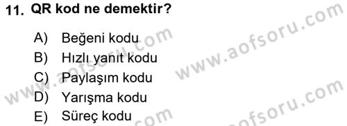 Sosyal Medya Dersi 2016 - 2017 Yılı (Final) Dönem Sonu Sınav Soruları 11. Soru