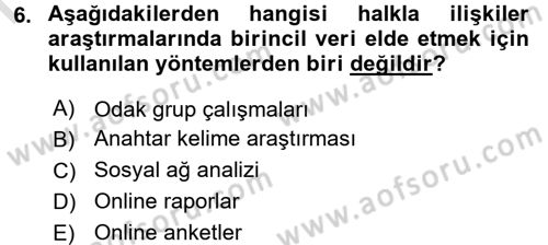 Sosyal Medya Dersi 2016 - 2017 Yılı (Final) Dönem Sonu Sınav Soruları 6. Soru