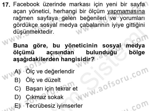 Sosyal Medya Dersi 2017 - 2018 Yılı 3 Ders Sınav Soruları 17. Soru