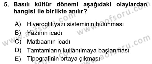 Sosyal Medya Dersi 2017 - 2018 Yılı 3 Ders Sınav Soruları 5. Soru