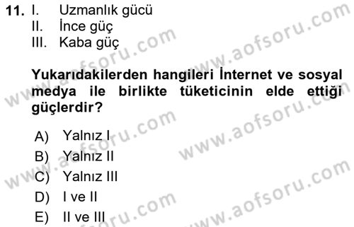 Sosyal Medya Dersi 2017 - 2018 Yılı (Vize) Ara Sınav Soruları 11. Soru