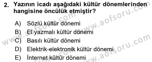 Sosyal Medya Dersi 2017 - 2018 Yılı (Vize) Ara Sınav Soruları 2. Soru