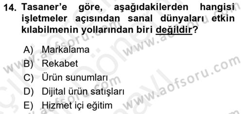 Sosyal Medya Dersi 2017 - 2018 Yılı (Final) Dönem Sonu Sınav Soruları 14. Soru