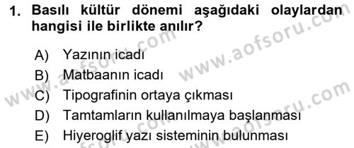 Sosyal Medya Dersi 2018 - 2019 Yılı 3 Ders Sınav Soruları 1. Soru