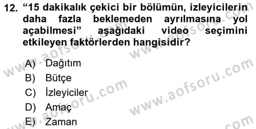Sosyal Medya Dersi 2018 - 2019 Yılı 3 Ders Sınav Soruları 12. Soru