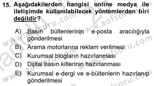 Sosyal Medya Dersi 2018 - 2019 Yılı 3 Ders Sınav Soruları 15. Soru