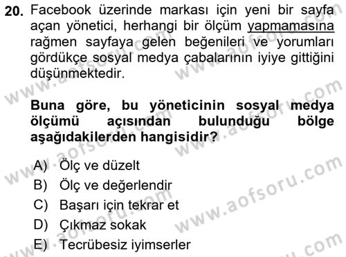 Sosyal Medya Dersi 2018 - 2019 Yılı 3 Ders Sınav Soruları 20. Soru
