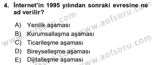 Sosyal Medya Dersi 2018 - 2019 Yılı (Vize) Ara Sınav Soruları 4. Soru