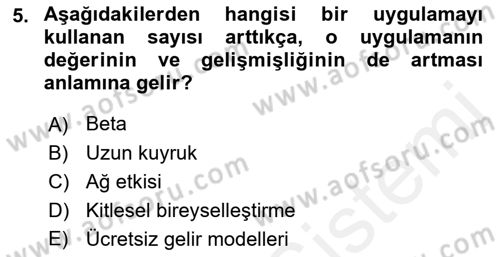 Sosyal Medya Dersi 2018 - 2019 Yılı (Vize) Ara Sınav Soruları 5. Soru
