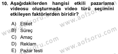 Sosyal Medya Dersi 2018 - 2019 Yılı (Final) Dönem Sonu Sınav Soruları 10. Soru