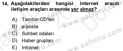 Sosyal Medya Dersi 2018 - 2019 Yılı (Final) Dönem Sonu Sınav Soruları 14. Soru