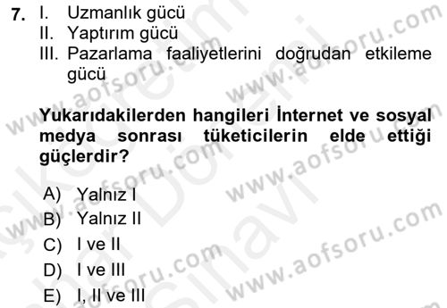 Sosyal Medya Dersi 2018 - 2019 Yılı (Final) Dönem Sonu Sınav Soruları 7. Soru