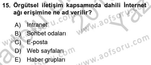 Sosyal Medya Dersi 2018 - 2019 Yılı Yaz Okulu Sınav Soruları 15. Soru