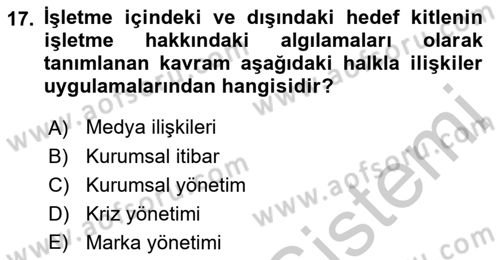 Sosyal Medya Dersi 2018 - 2019 Yılı Yaz Okulu Sınav Soruları 17. Soru