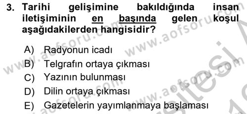 Sosyal Medya Dersi 2018 - 2019 Yılı Yaz Okulu Sınav Soruları 3. Soru