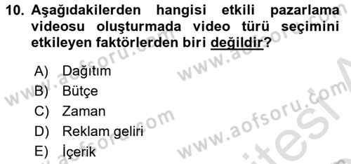 Sosyal Medya Dersi 2021 - 2022 Yılı (Final) Dönem Sonu Sınav Soruları 10. Soru