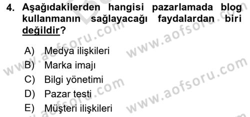 Sosyal Medya Dersi 2021 - 2022 Yılı (Final) Dönem Sonu Sınav Soruları 4. Soru