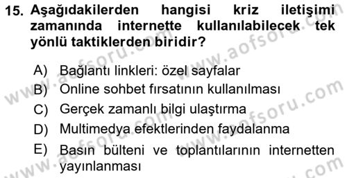 Sosyal Medya Dersi 2021 - 2022 Yılı Yaz Okulu Sınav Soruları 15. Soru