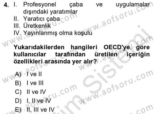 Sosyal Medya Dersi 2021 - 2022 Yılı Yaz Okulu Sınav Soruları 4. Soru