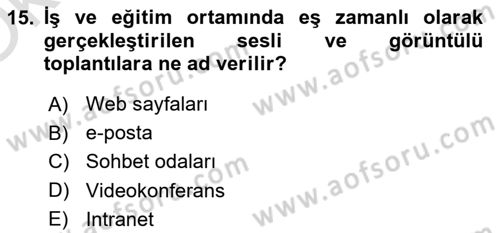 Sosyal Medya Dersi 2022 - 2023 Yılı Yaz Okulu Sınav Soruları 15. Soru