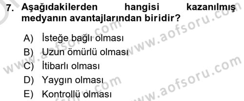 Sosyal Medya Dersi 2022 - 2023 Yılı Yaz Okulu Sınav Soruları 7. Soru
