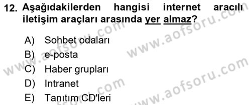 Sosyal Medya Dersi 2023 - 2024 Yılı (Final) Dönem Sonu Sınav Soruları 12. Soru