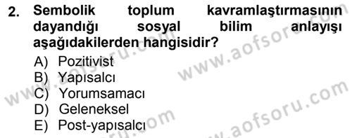 Siyaset Sosyolojisi Dersi 2012 - 2013 Yılı (Vize) Ara Sınav Soruları 2. Soru