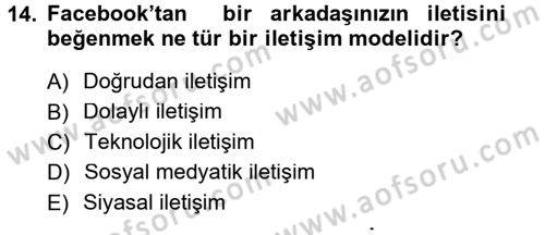 Siyaset Sosyolojisi Dersi 2012 - 2013 Yılı (Final) Dönem Sonu Sınav Soruları 14. Soru