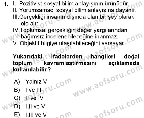 Siyaset Sosyolojisi Dersi 2016 - 2017 Yılı (Final) Dönem Sonu Sınav Soruları 1. Soru
